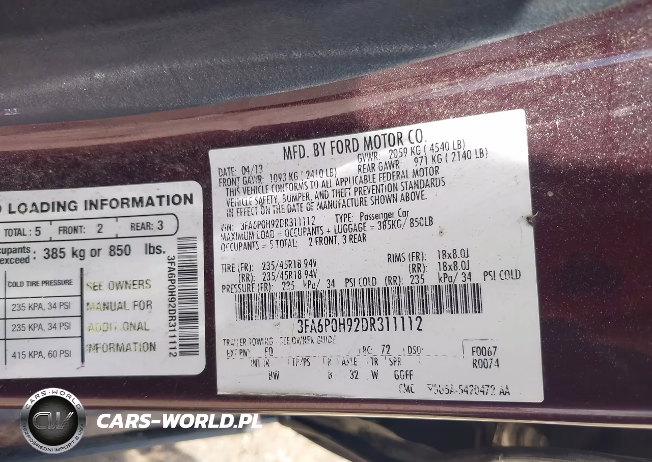 2013 Ford Fusion Se VIN:3FA6P0H92DR311112 - 9