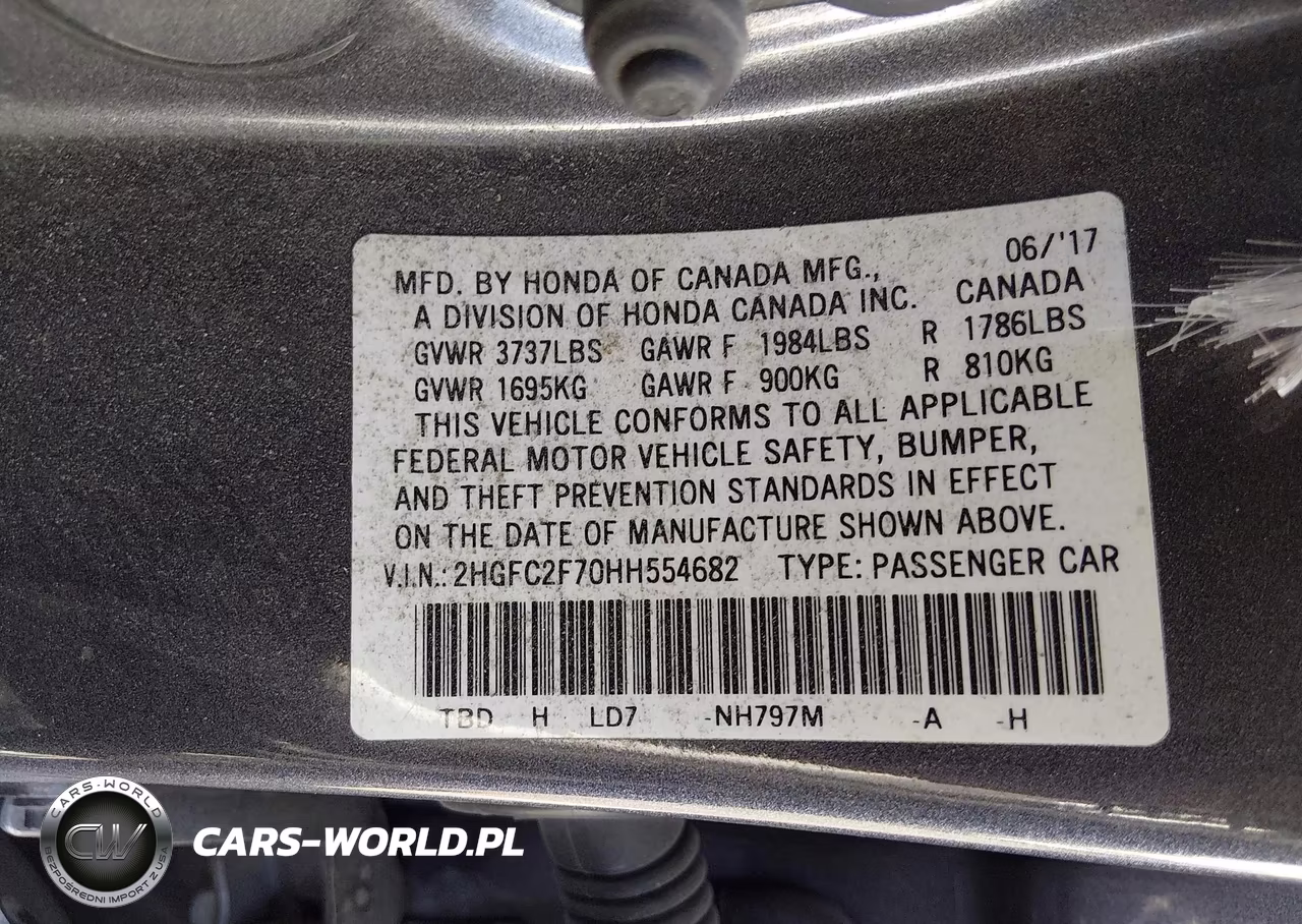 2017 Honda Civic Ex VIN:2HGFC2F70HH554682 - 9