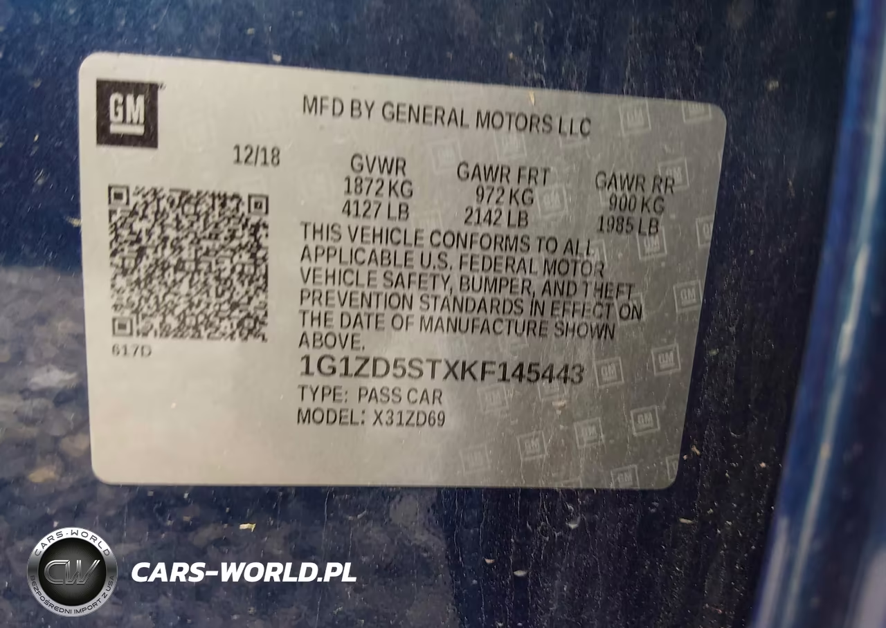 2019 Chevrolet Malibu Lt VIN:1G1ZD5STXKF145443 - 9