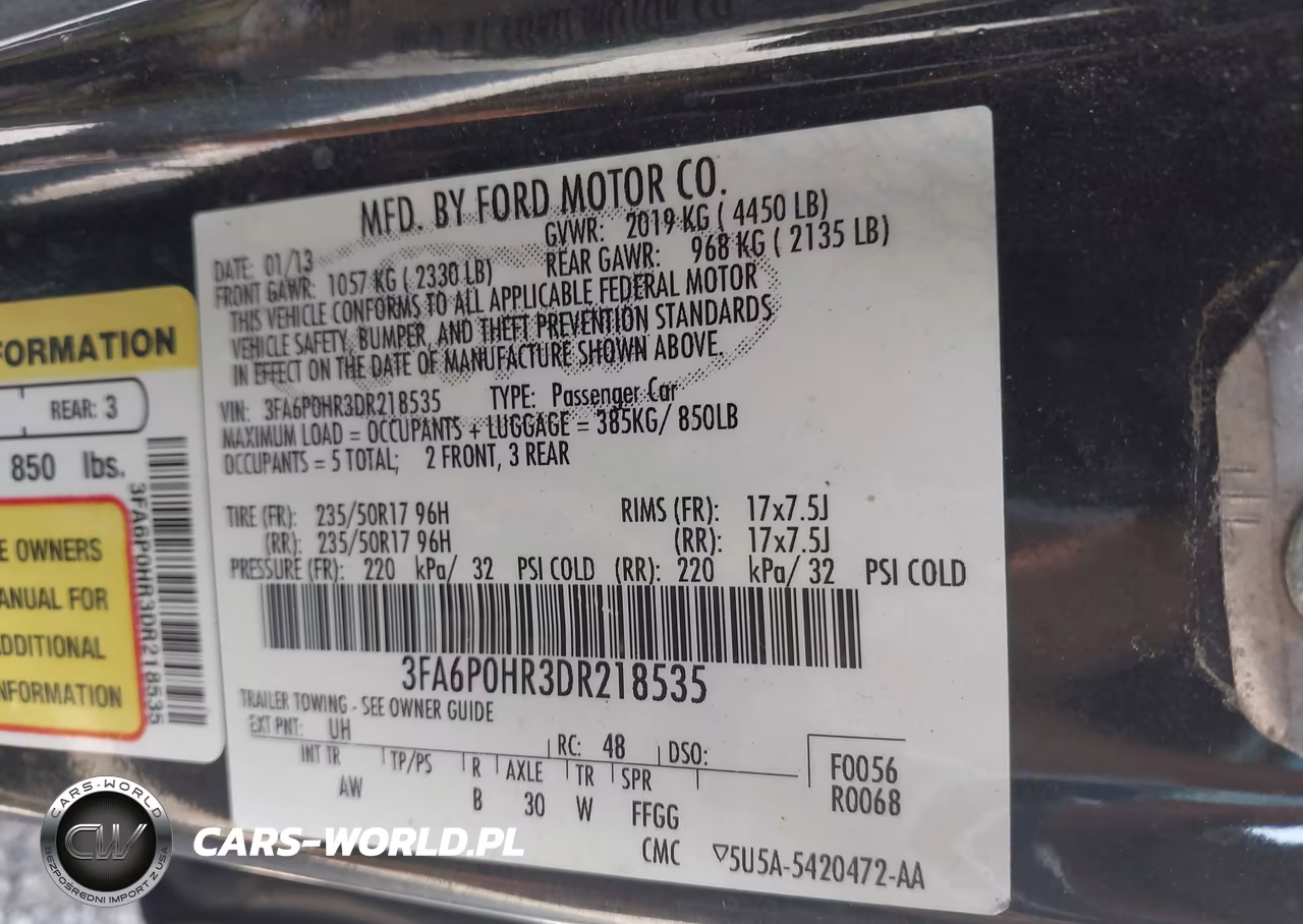 2013 Ford Fusion Se VIN:3FA6P0HR3DR218535 - 9