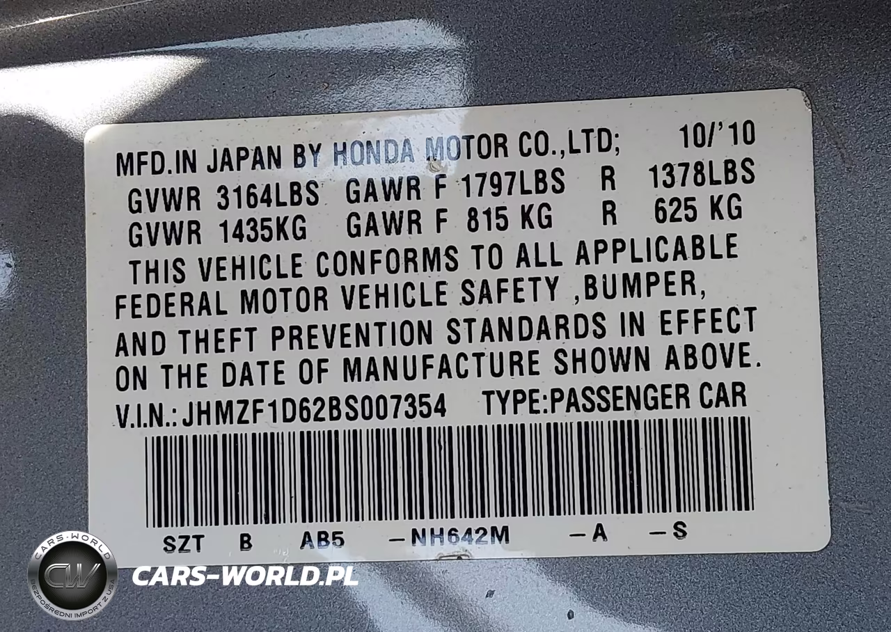 2011 Honda Cr-Z Ex VIN:JHMZF1D62BS007354 - 9
