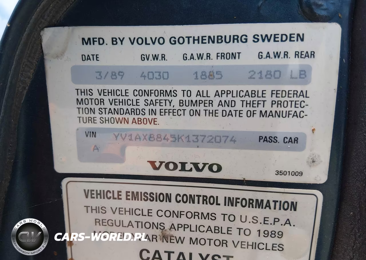 1989 Volvo 244 Dl-Gl VIN:YV1AX8845K1372074 - 9