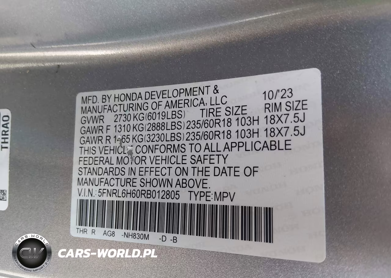 2024 Honda Odyssey Ex-L VIN:5FNRL6H60RB012805 - 9