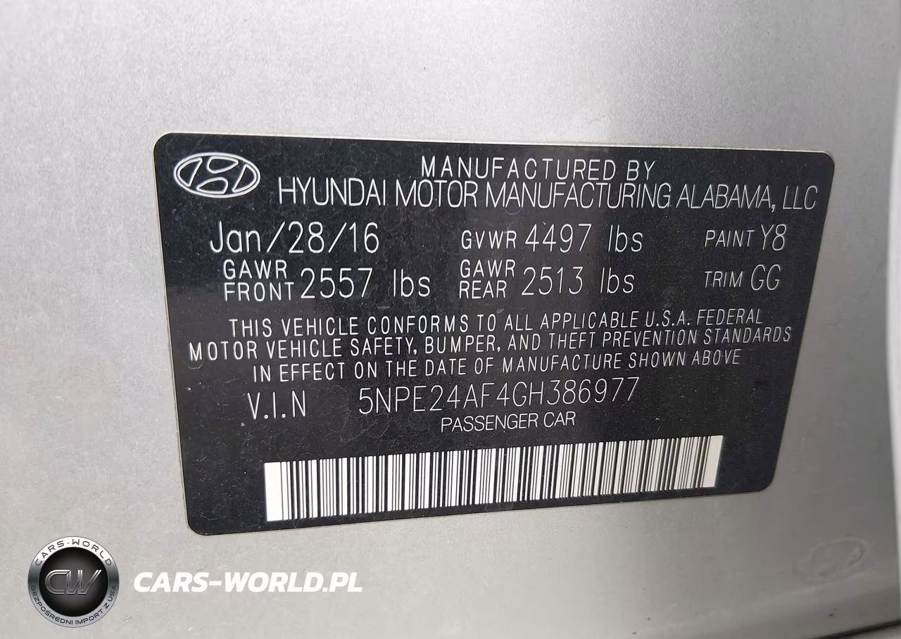 2016 Hyundai Sonata Se VIN:5NPE24AF4GH386977 - 9
