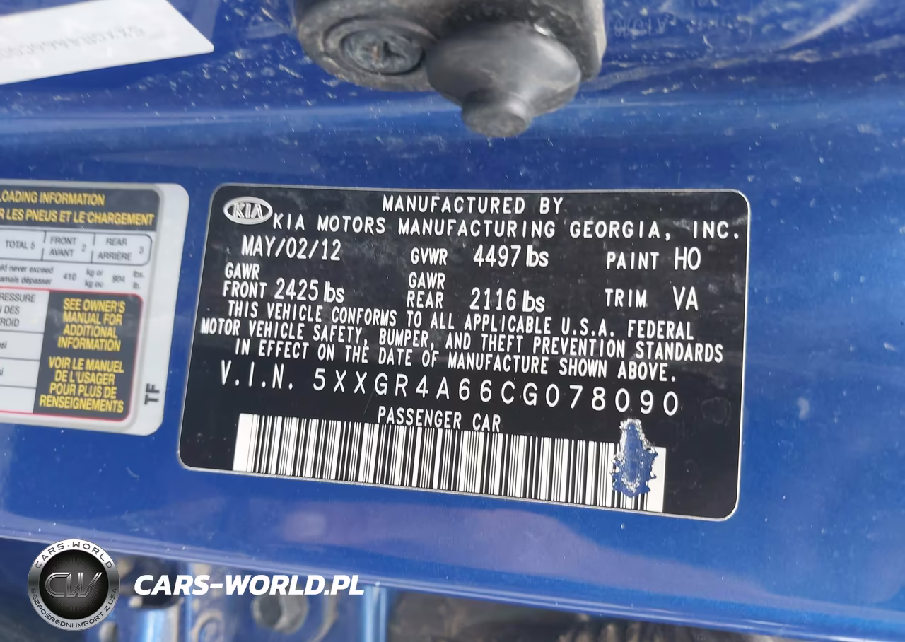 2012 Kia Optima Sx VIN:5XXGR4A66CG078090 - 9