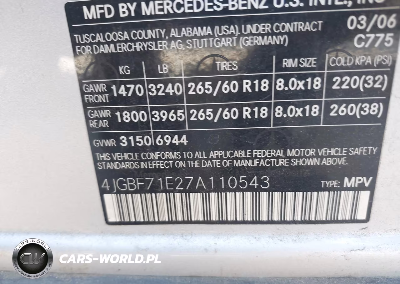 2007 Mercedes-Benz Gl 450 4Matic VIN:4JGBF71E27A110543 - 9
