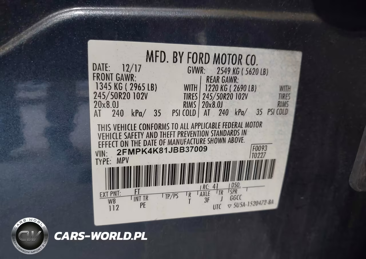2018 Ford Edge Titanium VIN:2FMPK4K81JBB37009 - 9