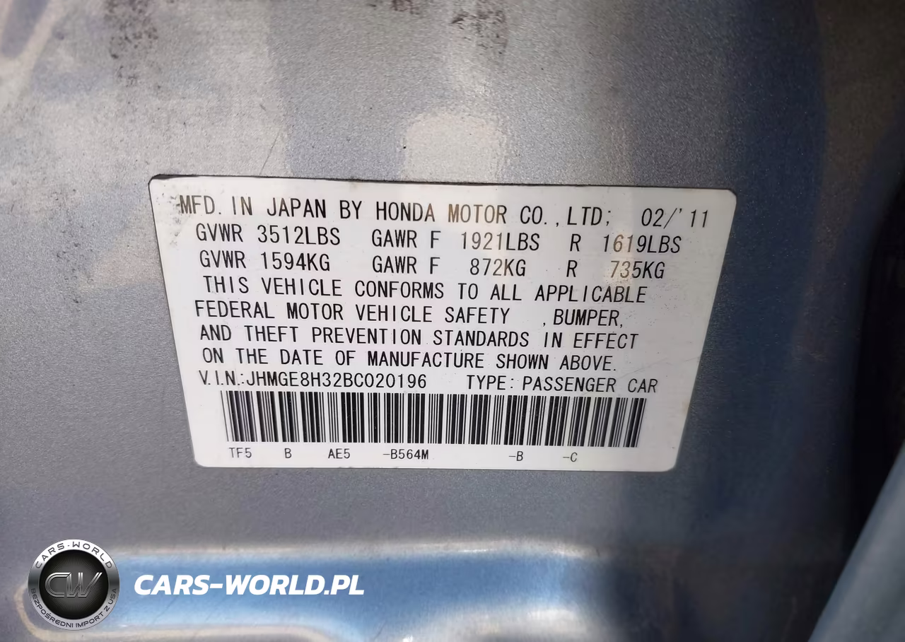 2011 Honda Fit VIN:JHMGE8H32BC020196 - 9