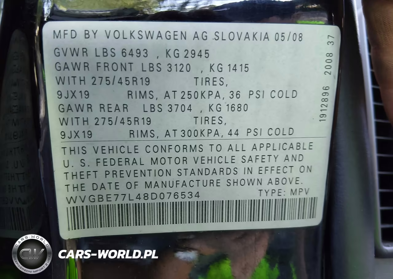 2008 Volkswagen Touareg 2 Vr6 Fsi VIN:WVGBE77L48D076534 - 9