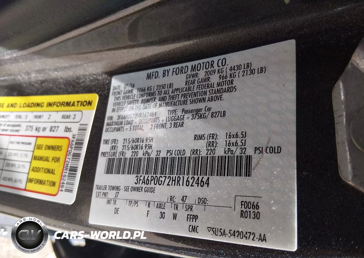 2017 Ford Fusion S VIN:3FA6P0G72HR162464 - 9