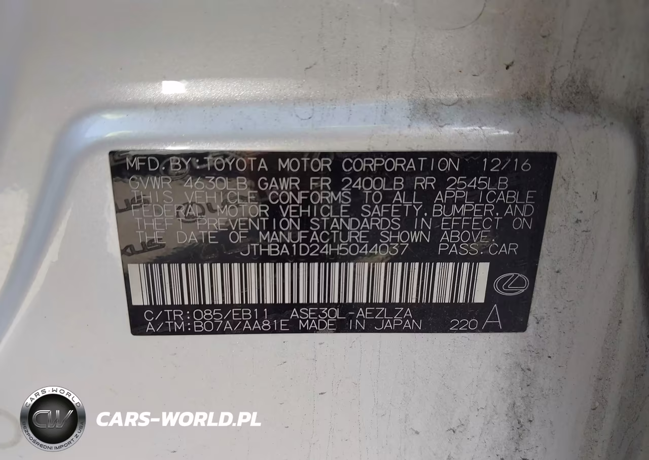 2017 Lexus Is 200T VIN:JTHBA1D24H5044037 - 9