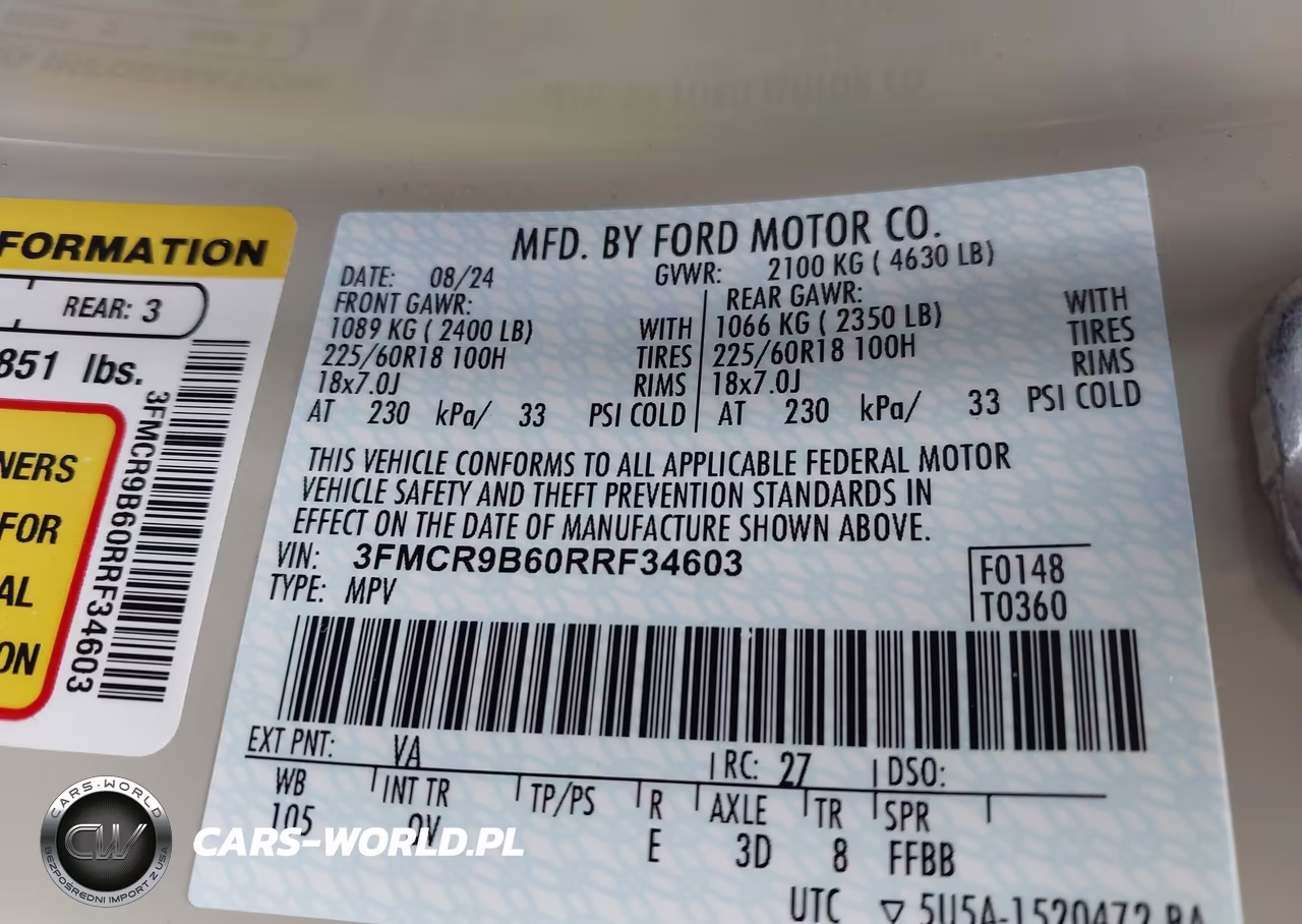 2024 Ford Bronco Sport Big Bend VIN:3FMCR9B60RRF34603 - 9