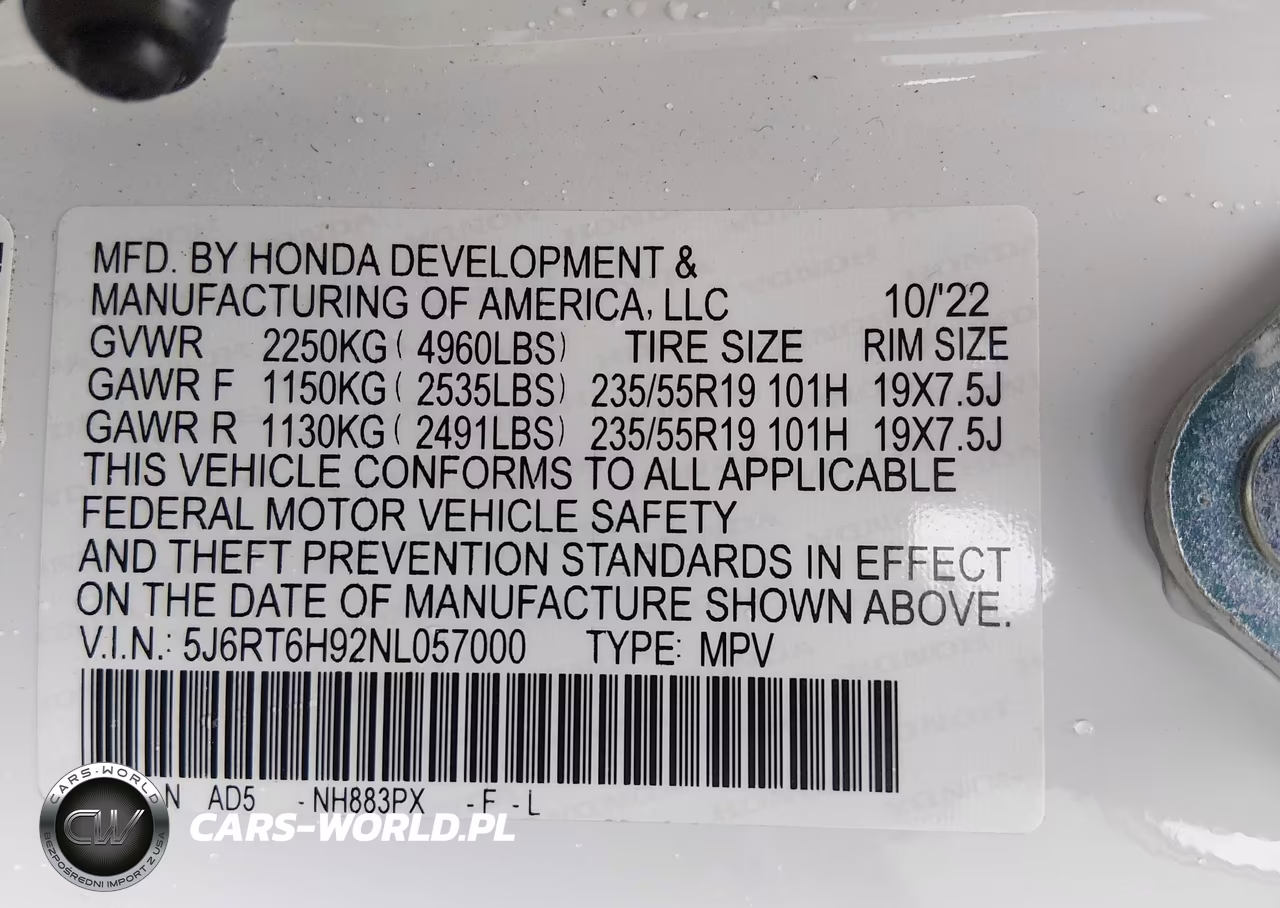 2022 Honda Cr-V Hybrid Touring VIN:5J6RT6H92NL057000 - 9