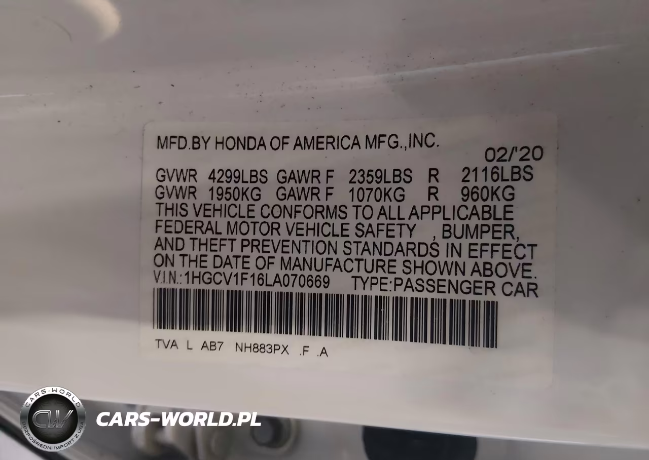 2020 Honda Accord Lx VIN:1HGCV1F16LA070669 - 9