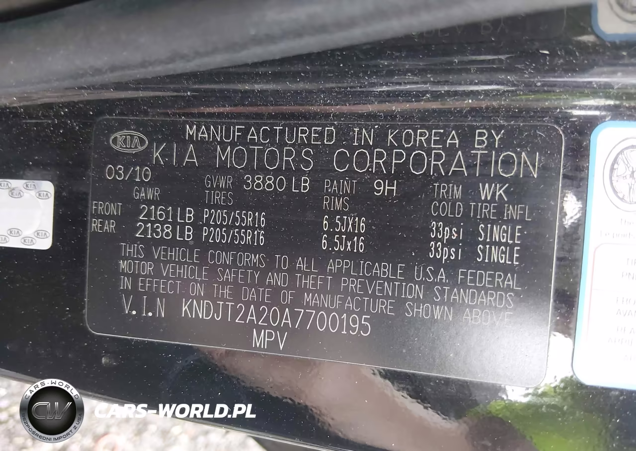 2010 Kia Soul + VIN:KNDJT2A20A7700195 - 9