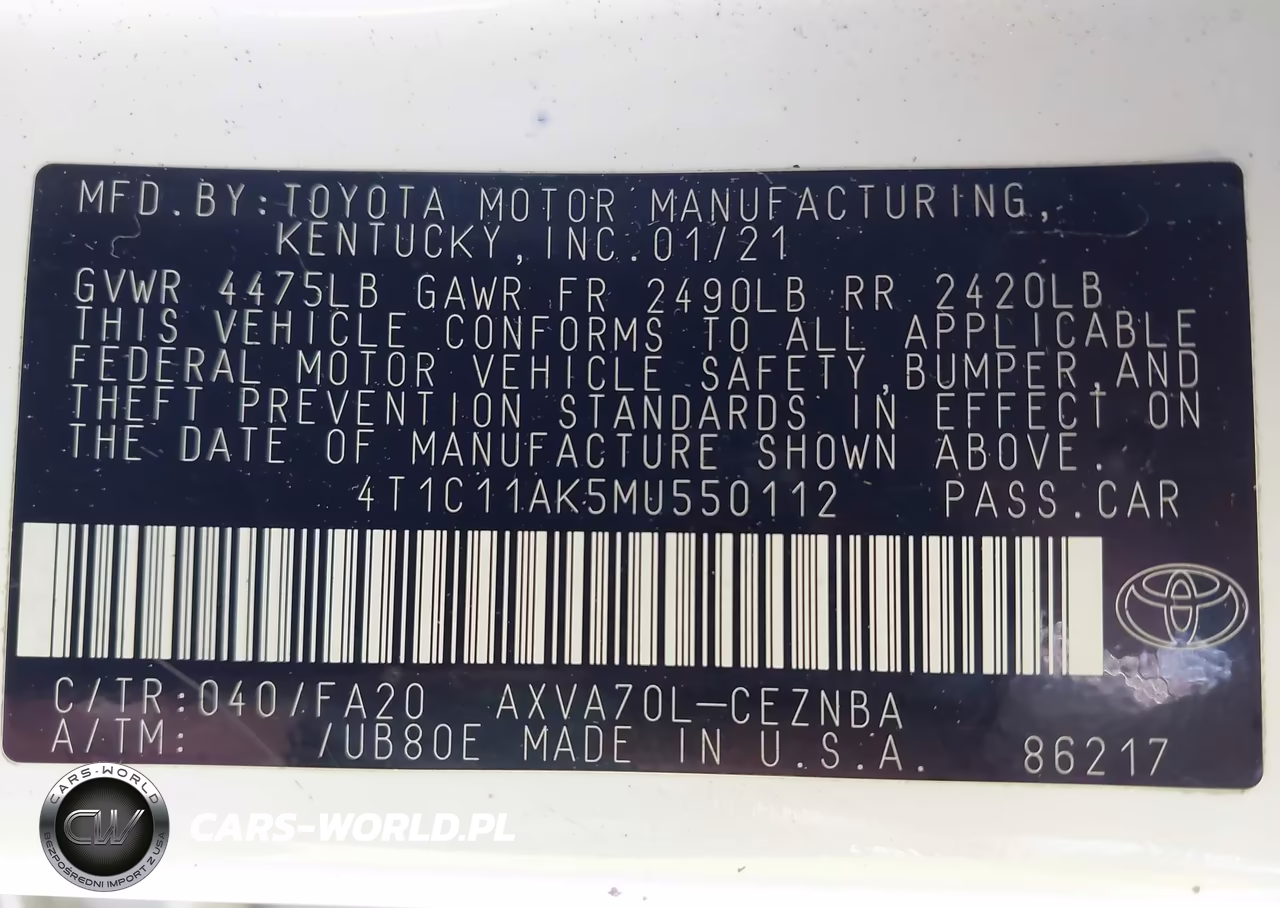 2021 Toyota Camry Le VIN:4T1C11AK5MU550112 - 9