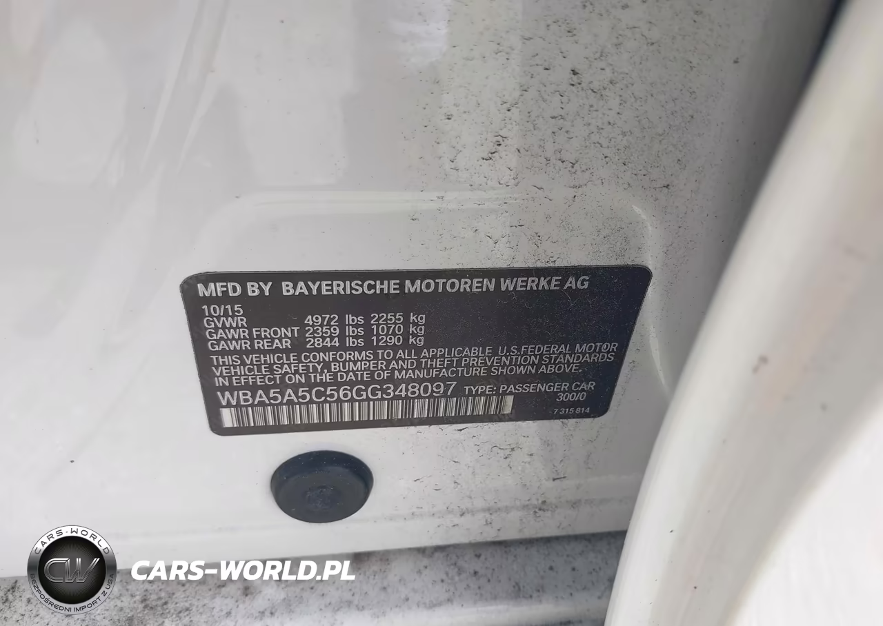 2016 BMW 528I VIN:WBA5A5C56GG348097 - 9