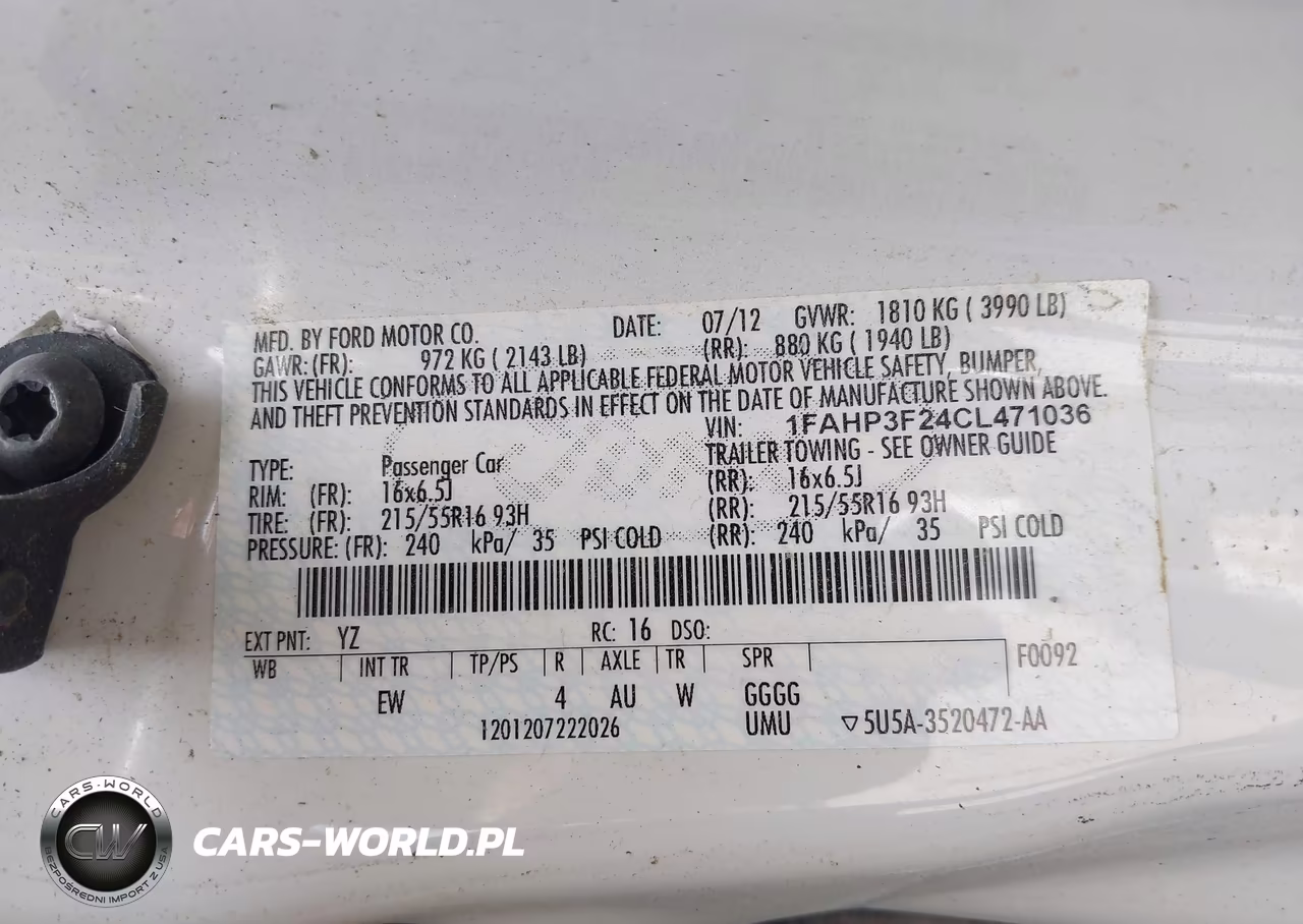 2012 Ford Focus Se VIN:1FAHP3F24CL471036 - 9