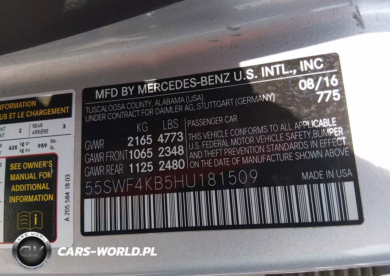 2017 Mercedes-Benz C 300 4Matic VIN:55SWF4KB5HU181509 - 9