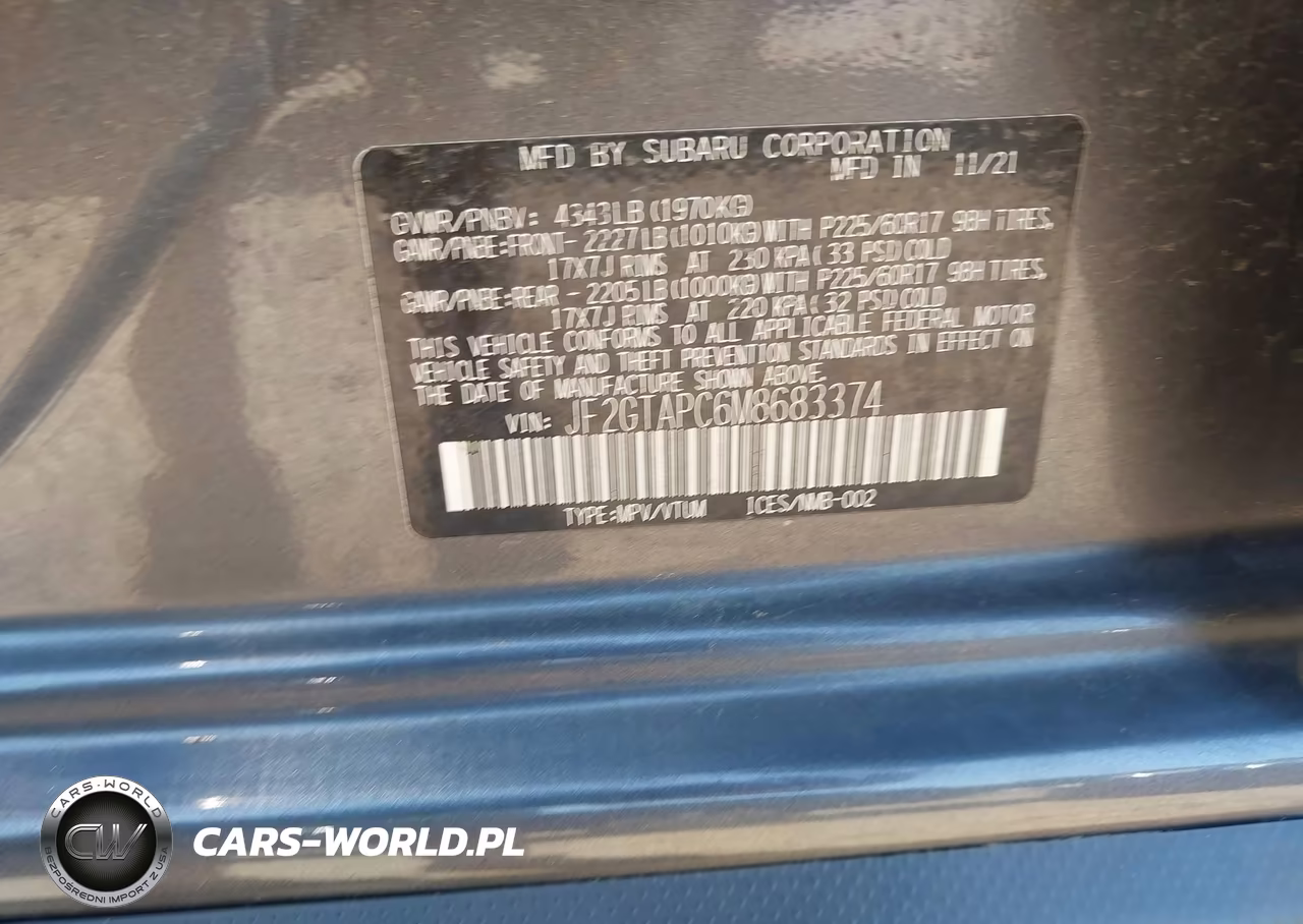 2021 Subaru Crosstrek Premium VIN:JF2GTAPC6M8683374 - 9