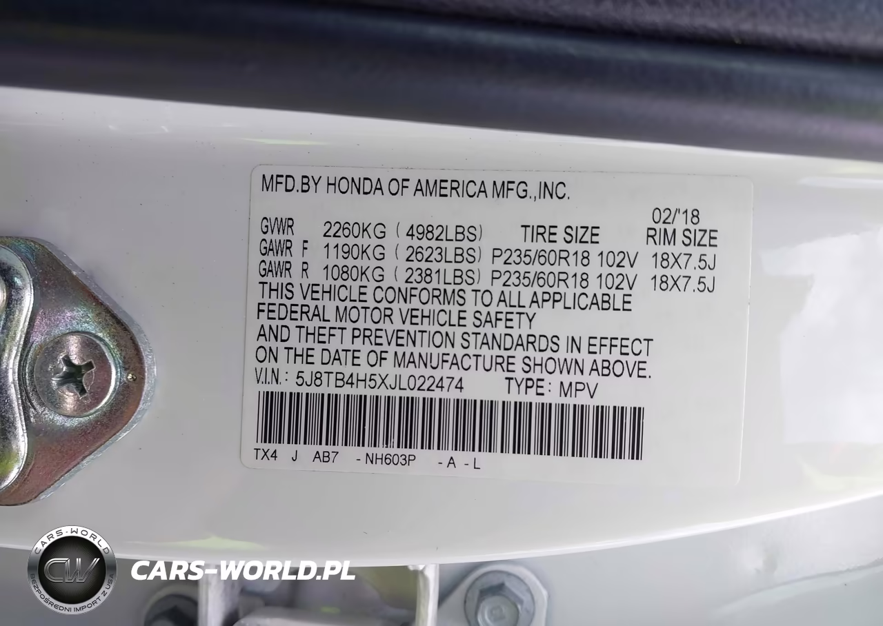 2018 Acura Rdx Technology Acurawatch Plus Packages-Technology Package VIN:5J8TB4H5XJL022474 - 9