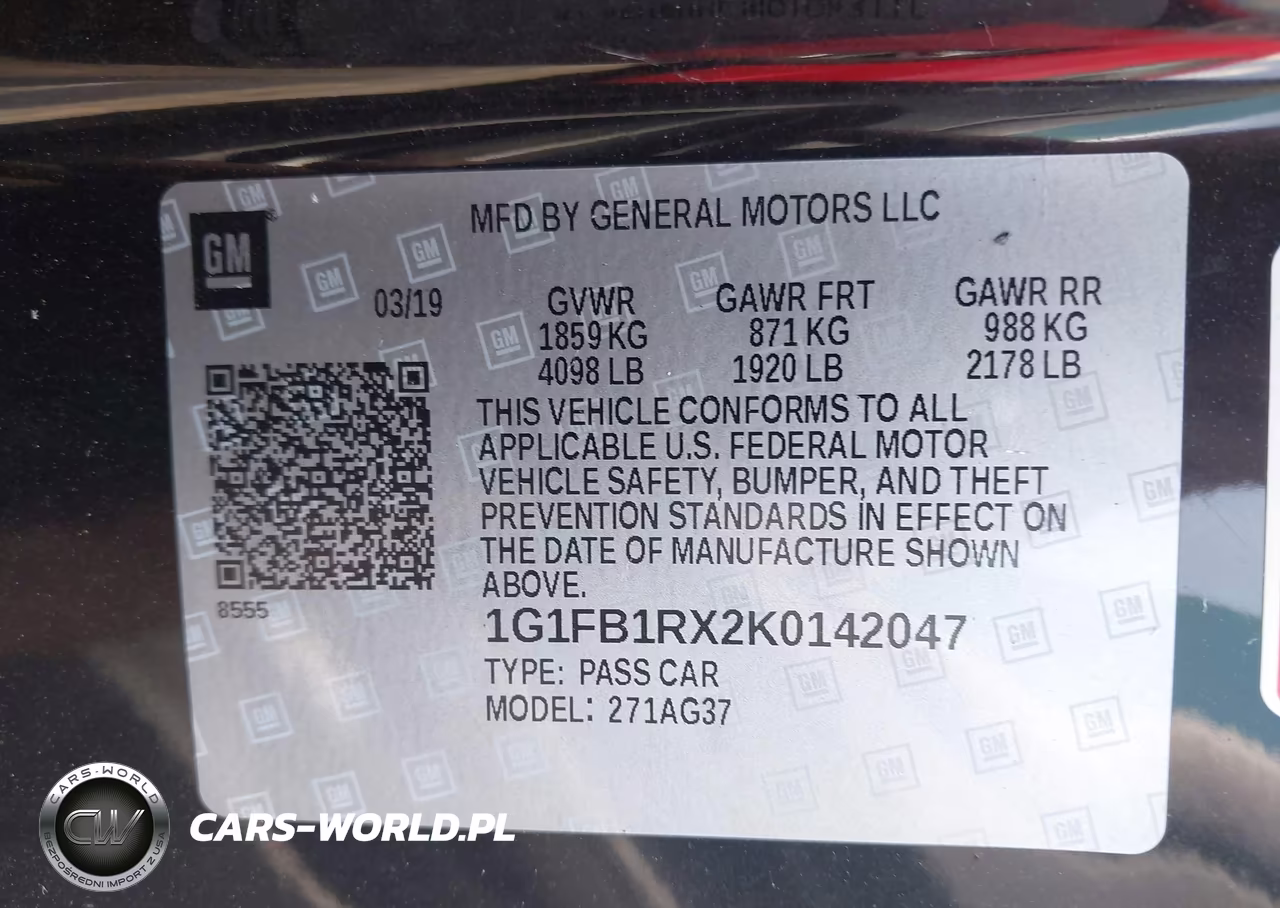 2019 Chevrolet Camaro 1Lt VIN:1G1FB1RX2K0142047 - 9