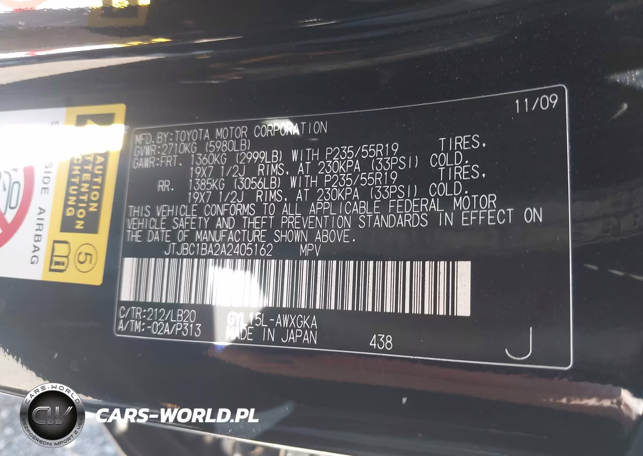 2010 Lexus Rx 450H VIN:JTJBC1BA2A2405162 - 9