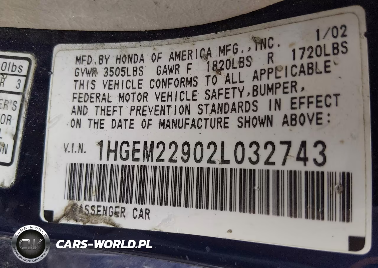 2002 Honda Civic Ex VIN:1HGEM22902L032743 - 9