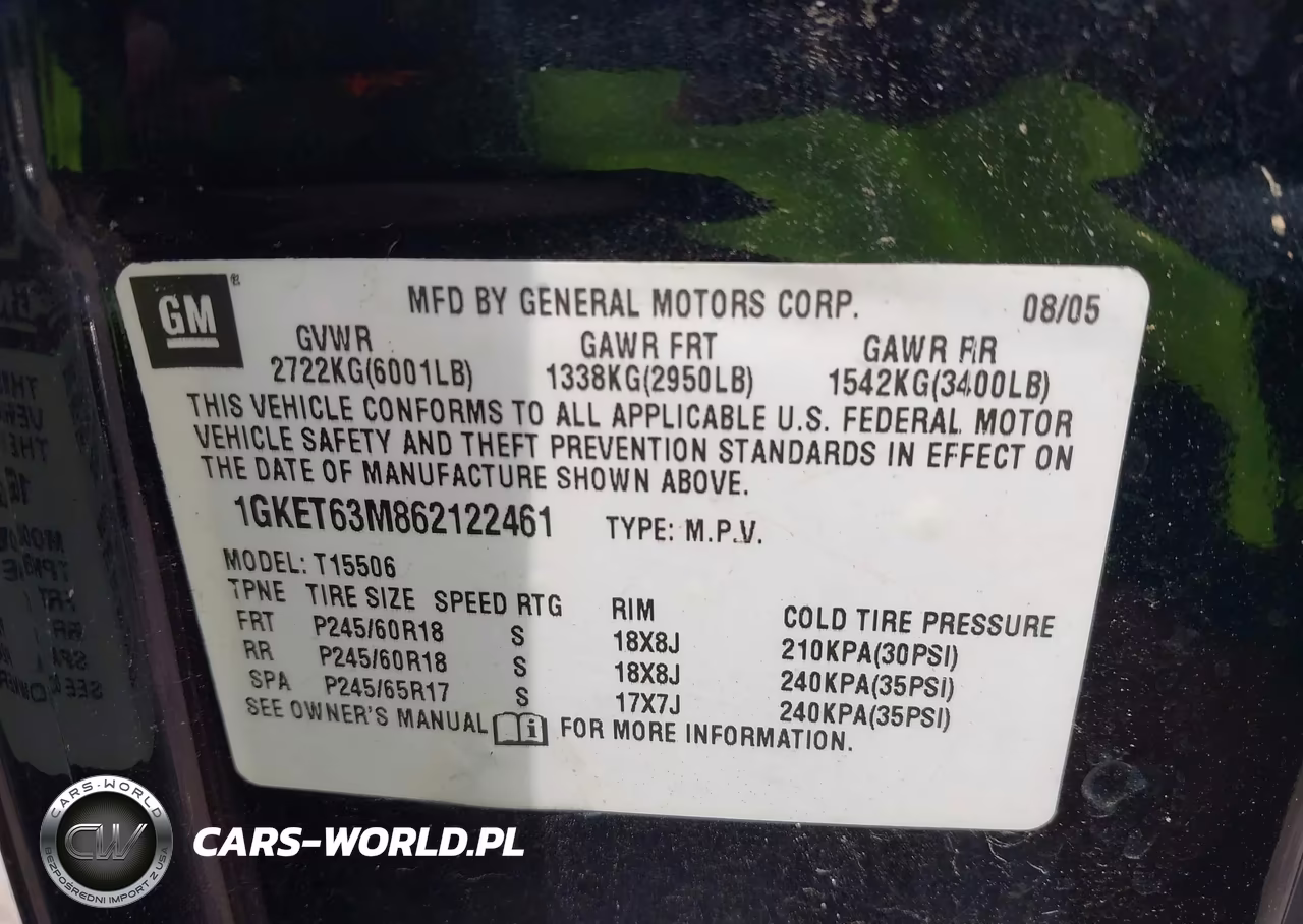 2006 GMC Envoy Denali VIN:1GKET63M862122461 - 9