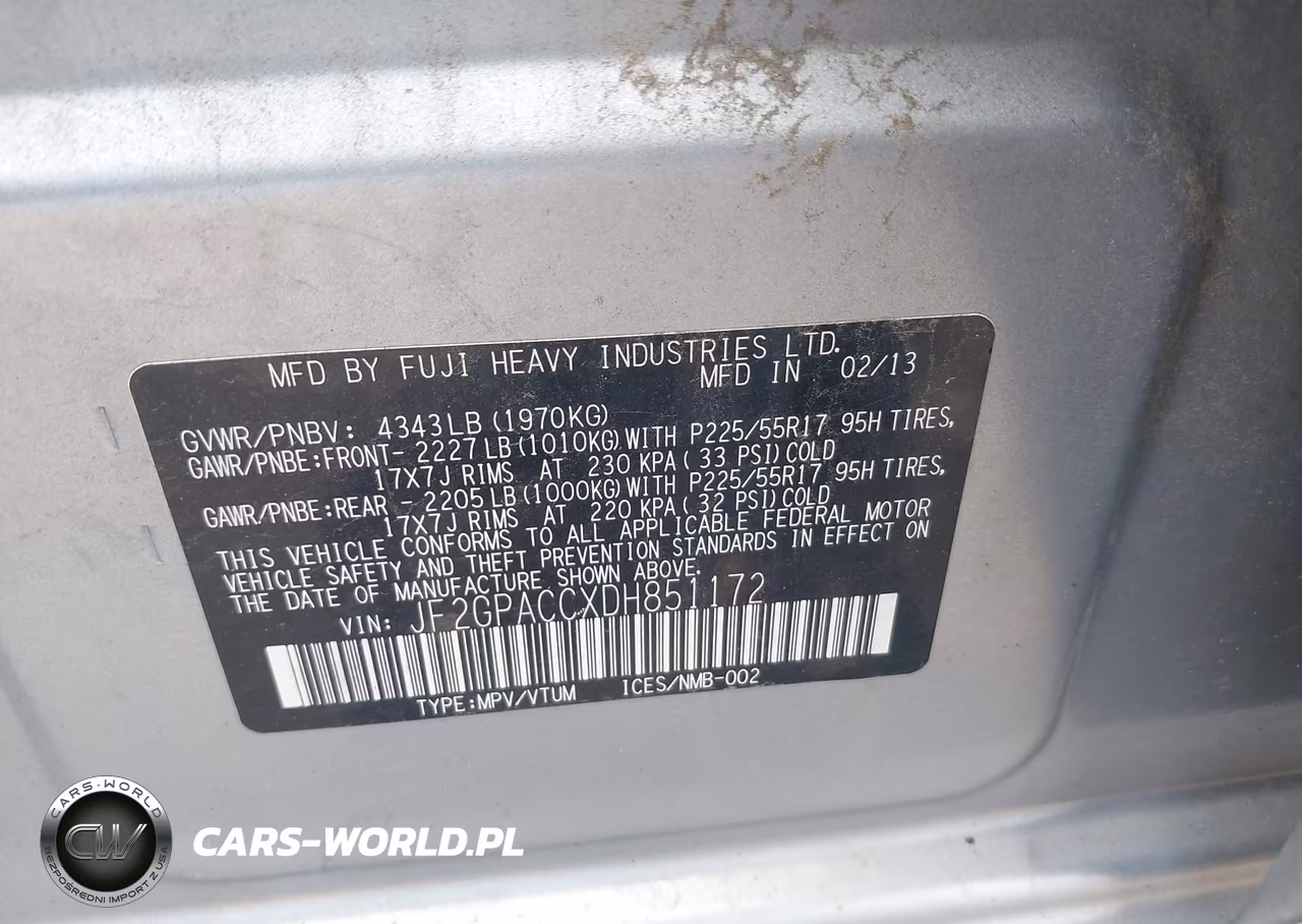 2013 Subaru Xv Crosstrek 2.0I Premium VIN:JF2GPACCXDH851172 - 9