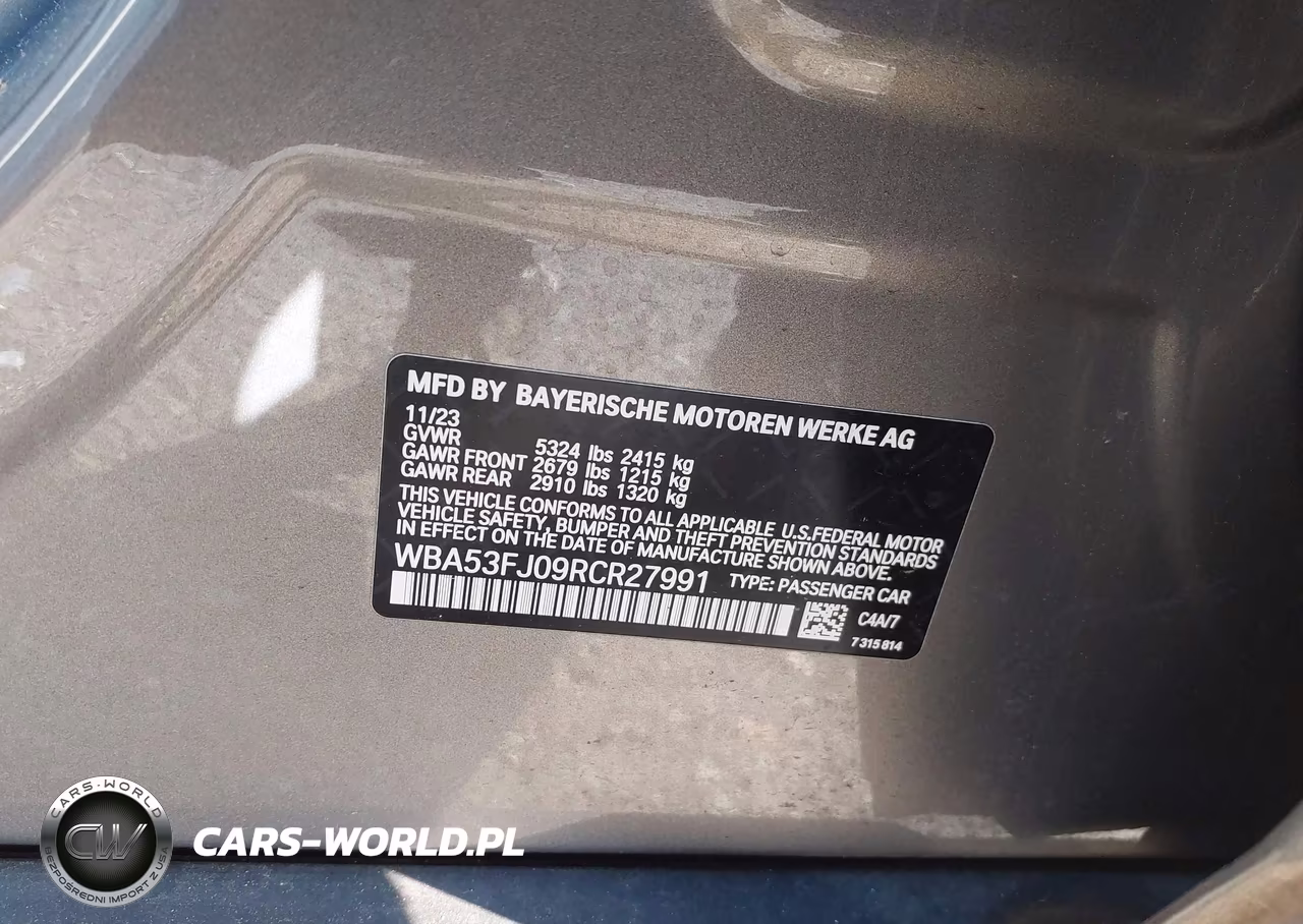 2024 BMW 530I xDrive VIN:WBA53FJ09RCR27991 - 9