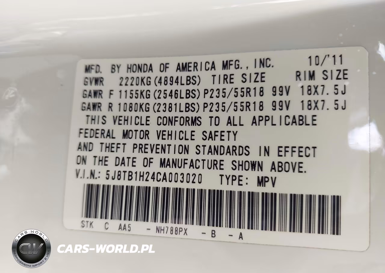2012 Acura Rdx VIN:5J8TB1H24CA003020 - 9