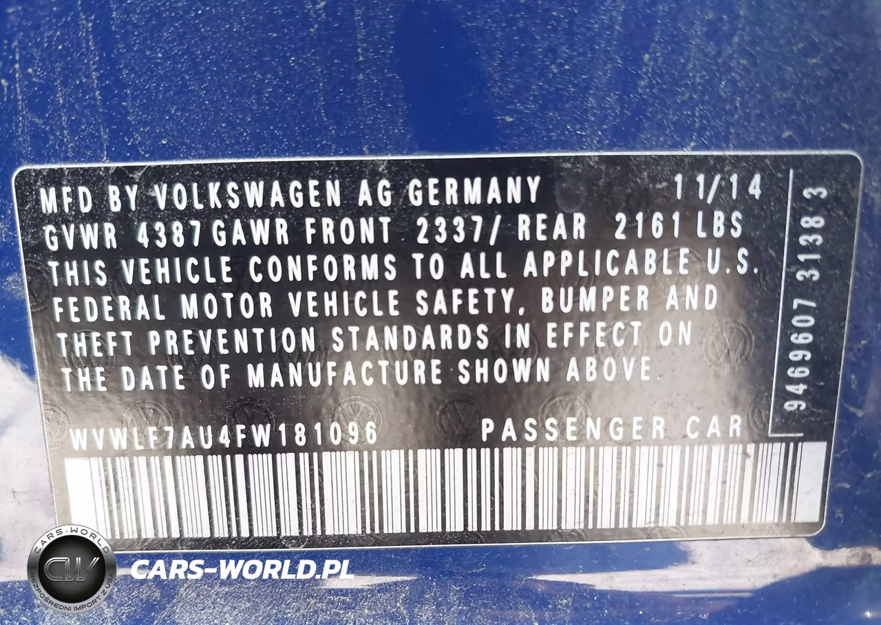 2015 Volkswagen Golf R 4-Door VIN:WVWLF7AU4FW181096 - 9