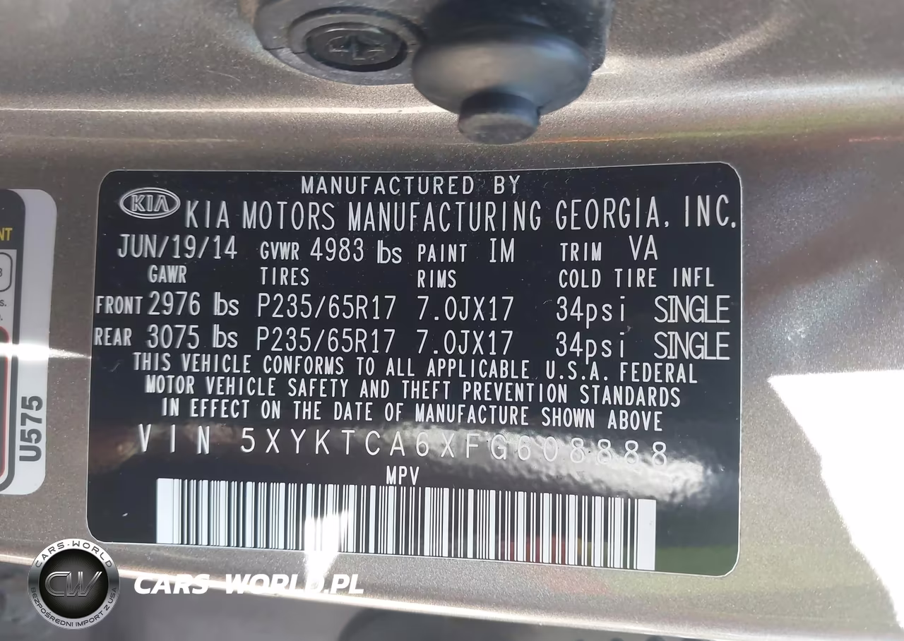 2015 Kia Sorento Lx VIN:5XYKTCA6XFG608888 - 9