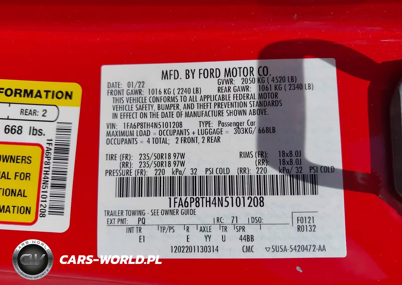 2022 Ford Mustang Ecoboost Premium Fastback VIN:1FA6P8TH4N5101208 - 9