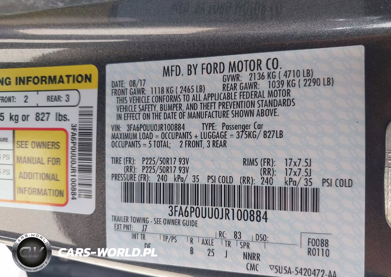 2018 Ford Fusion Hybrid S VIN:3FA6P0UU0JR100884 - 9