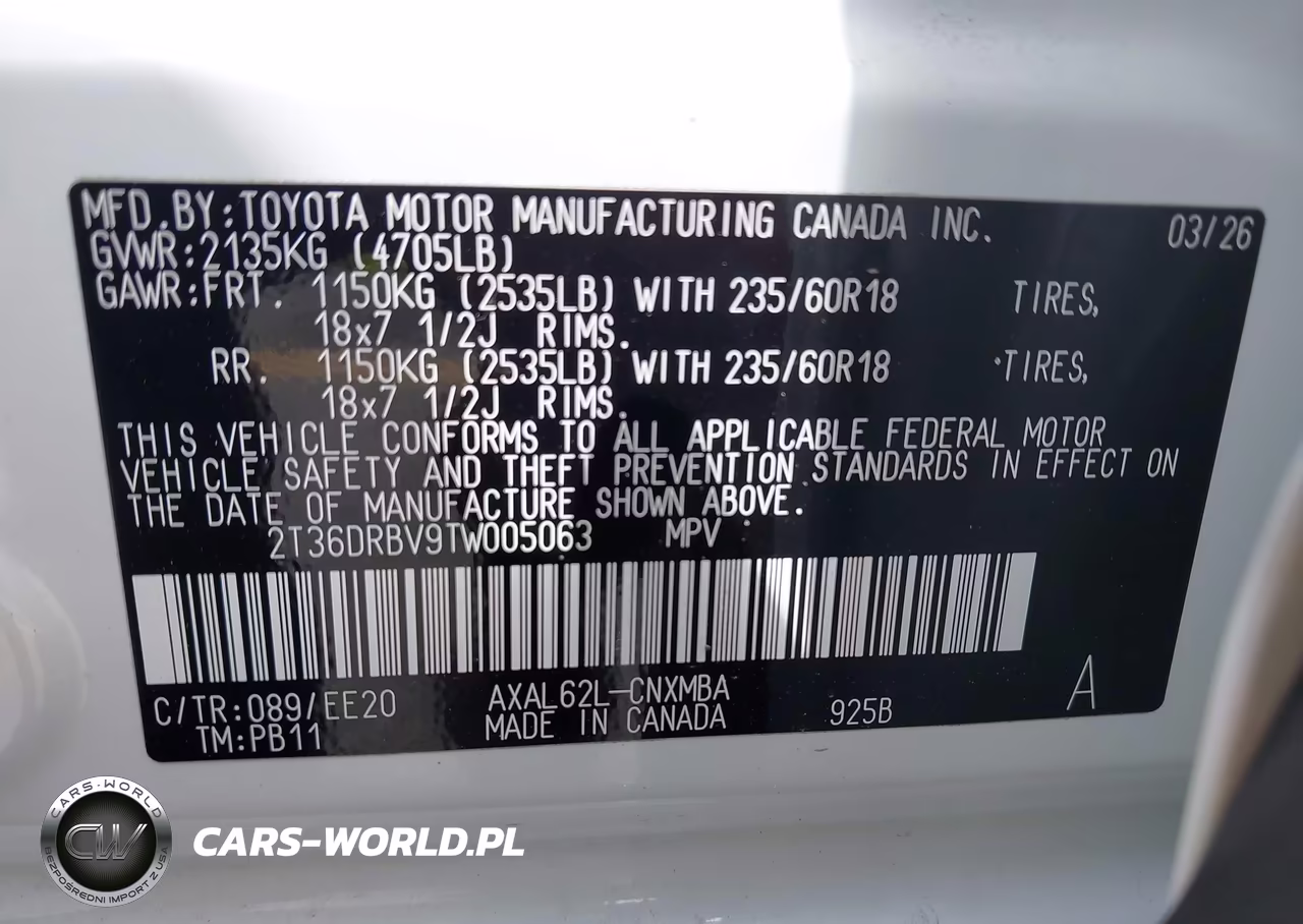 2026 Toyota Rav4 Xle Premium VIN:2T36DRBV9TW005063 - 9