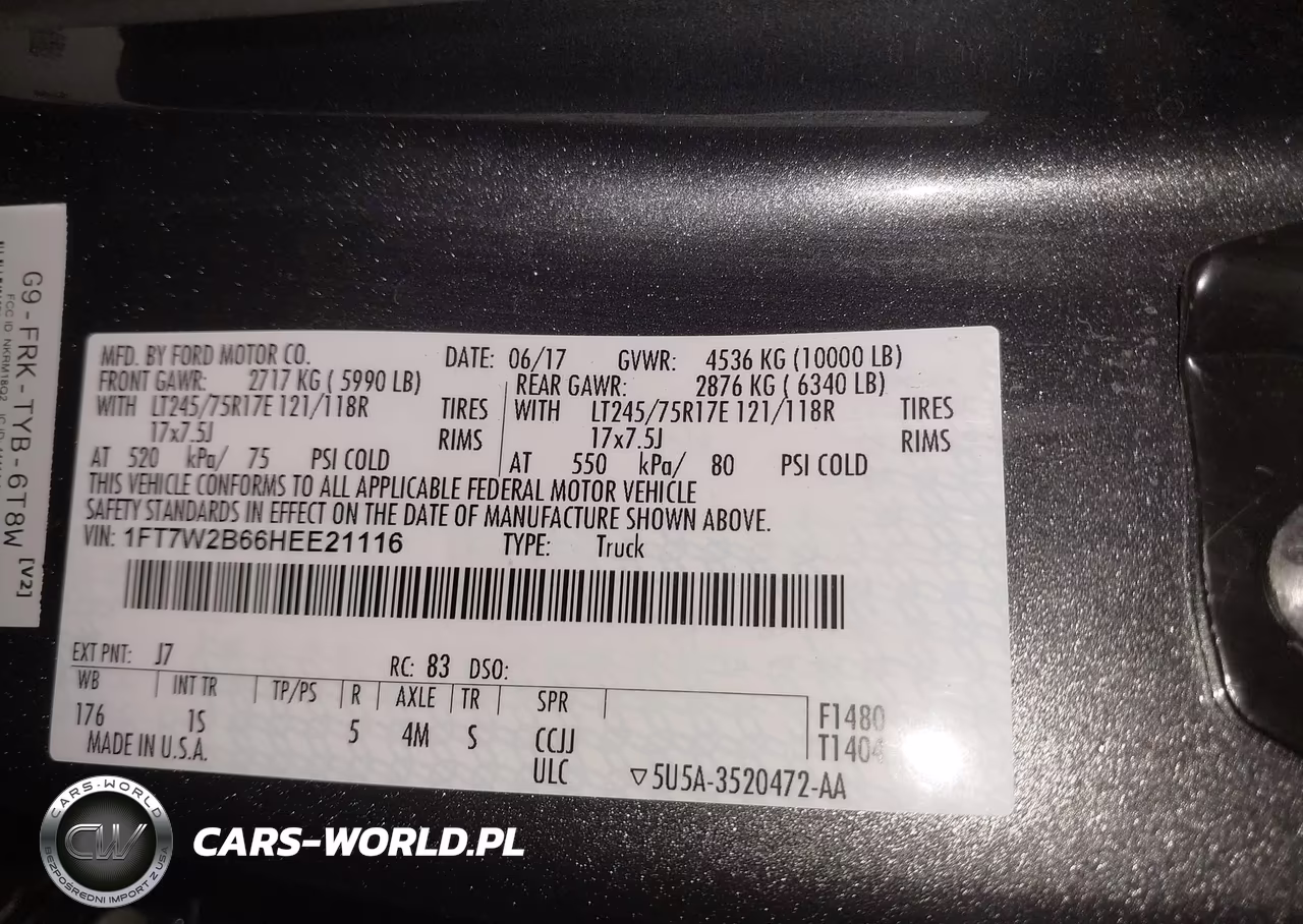 2017 Ford F-250 Xl VIN:1FT7W2B66HEE21116 - 9