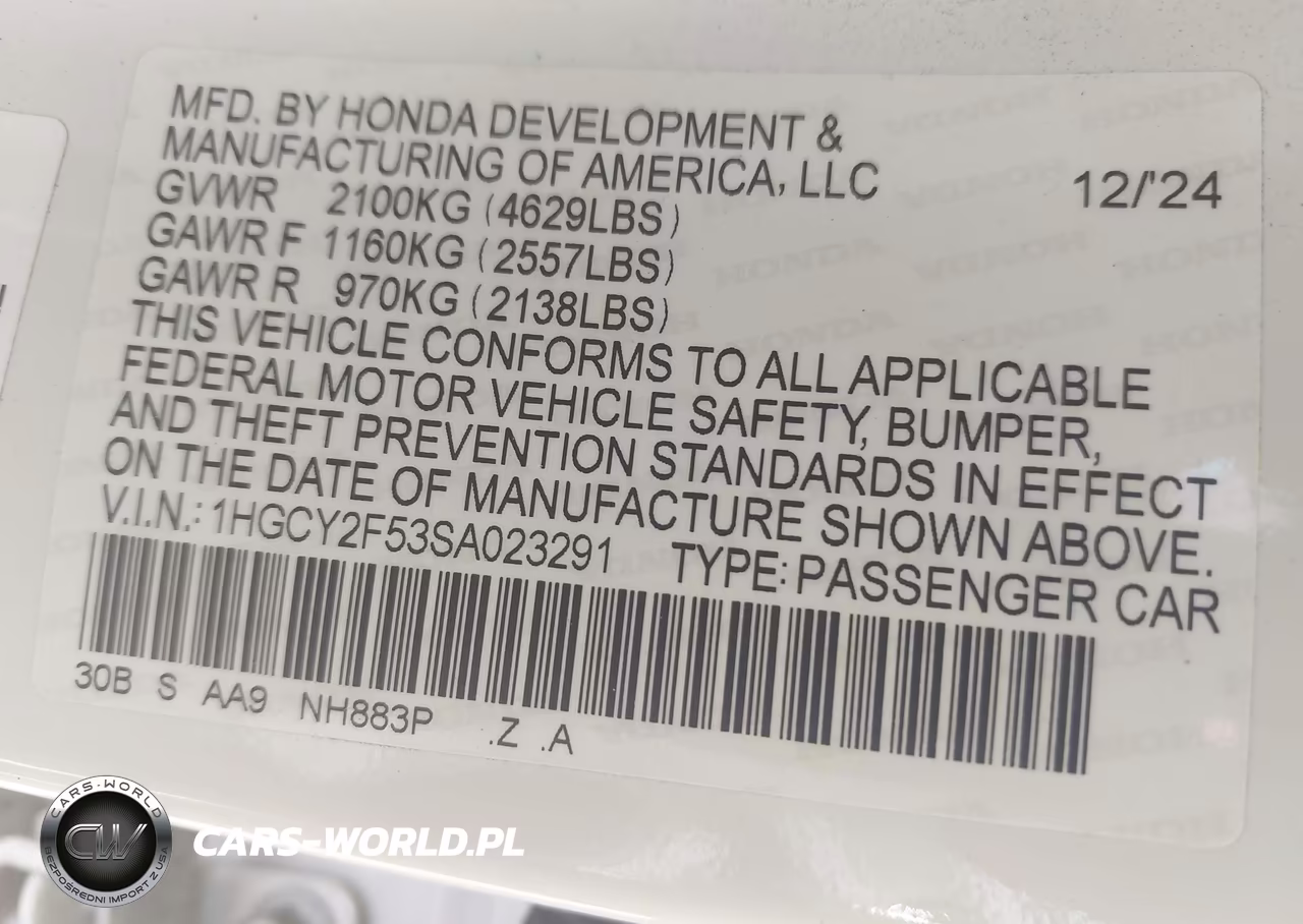 2025 Honda Accord Hybrid Sport VIN:1HGCY2F53SA023291 - 9