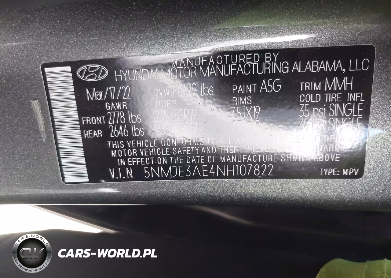 2022 Hyundai Tucson Limited VIN:5NMJE3AE4NH107822 - 9