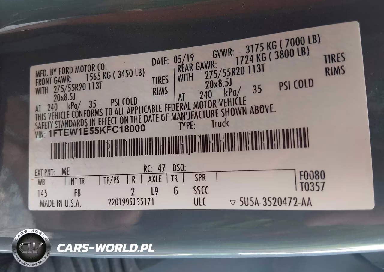 2019 Ford F-150 Xlt VIN:1FTEW1E55KFC18000 - 9