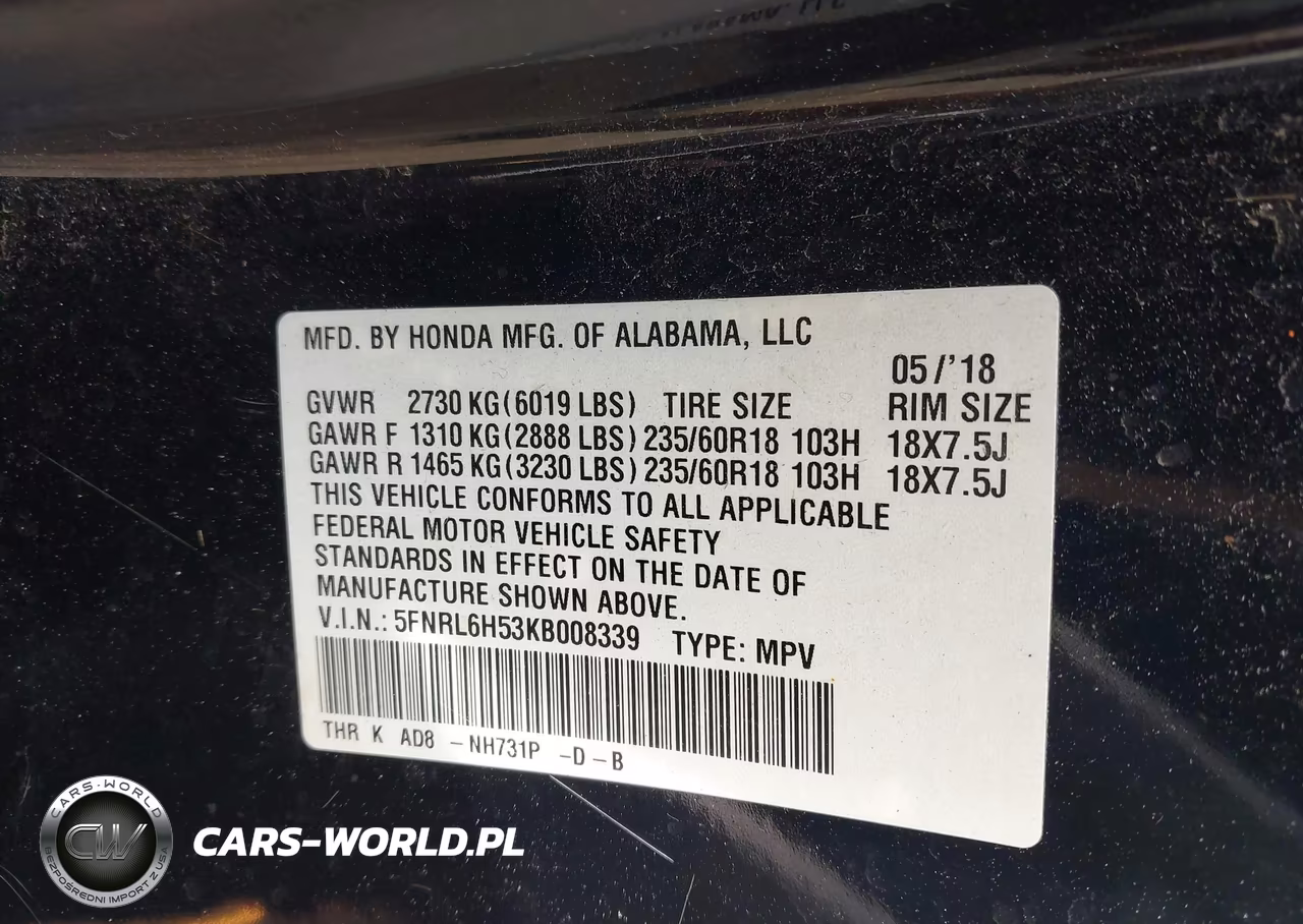 2019 Honda Odyssey Ex VIN:5FNRL6H53KB008339 - 9