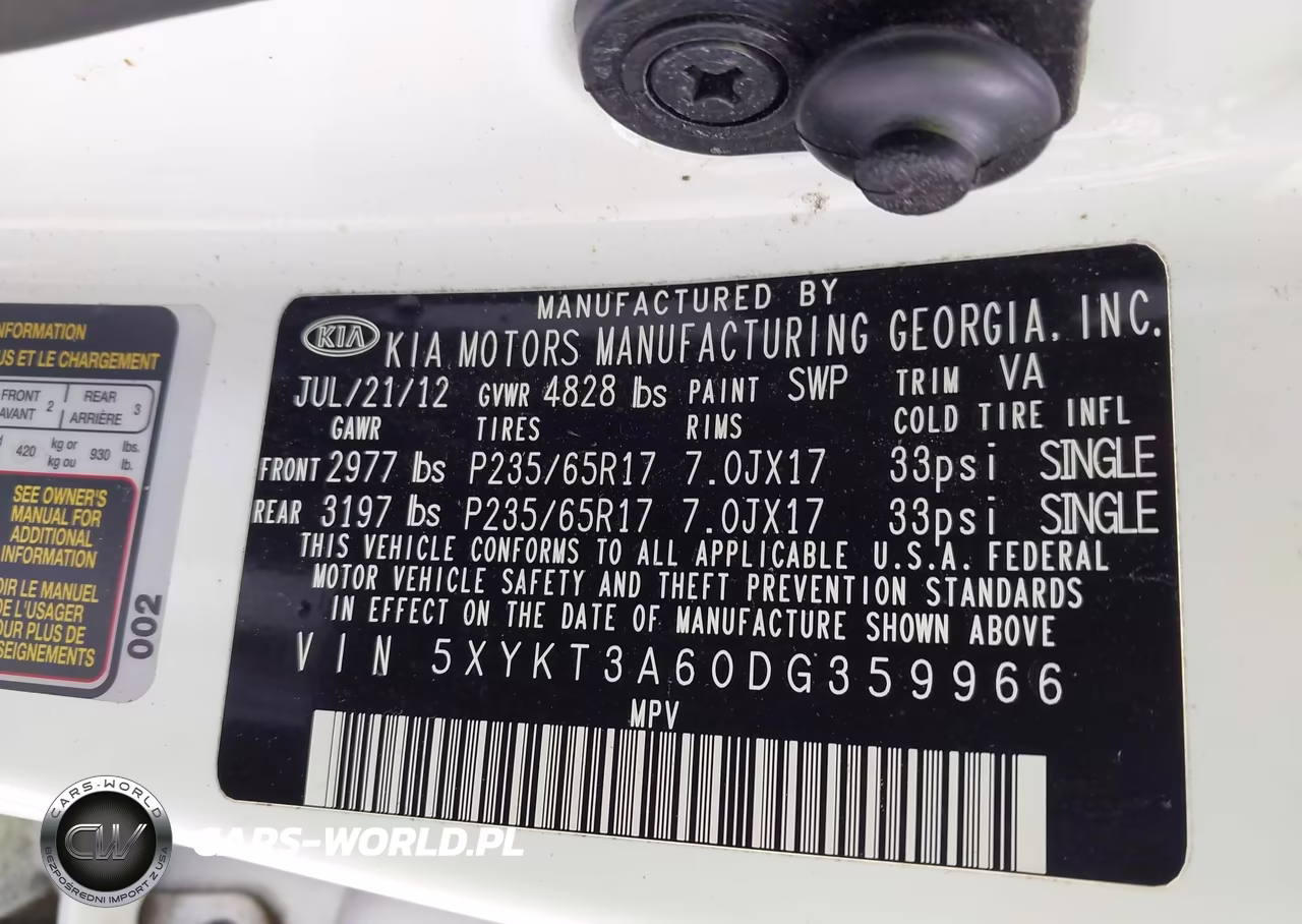 2013 Kia Sorento Lx VIN:5XYKT3A60DG359966 - 9