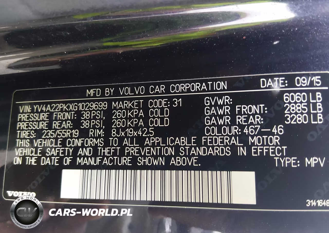 2016 Volvo Xc90 T6 Momentum VIN:YV4A22PKXG1029699 - 9