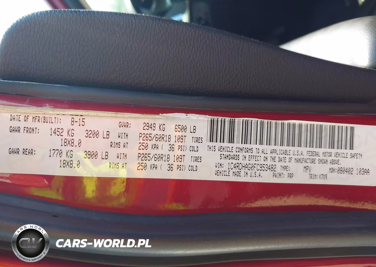 2015 Dodge Durango Sxt VIN:1C4RDHAG0FC953482 - 9