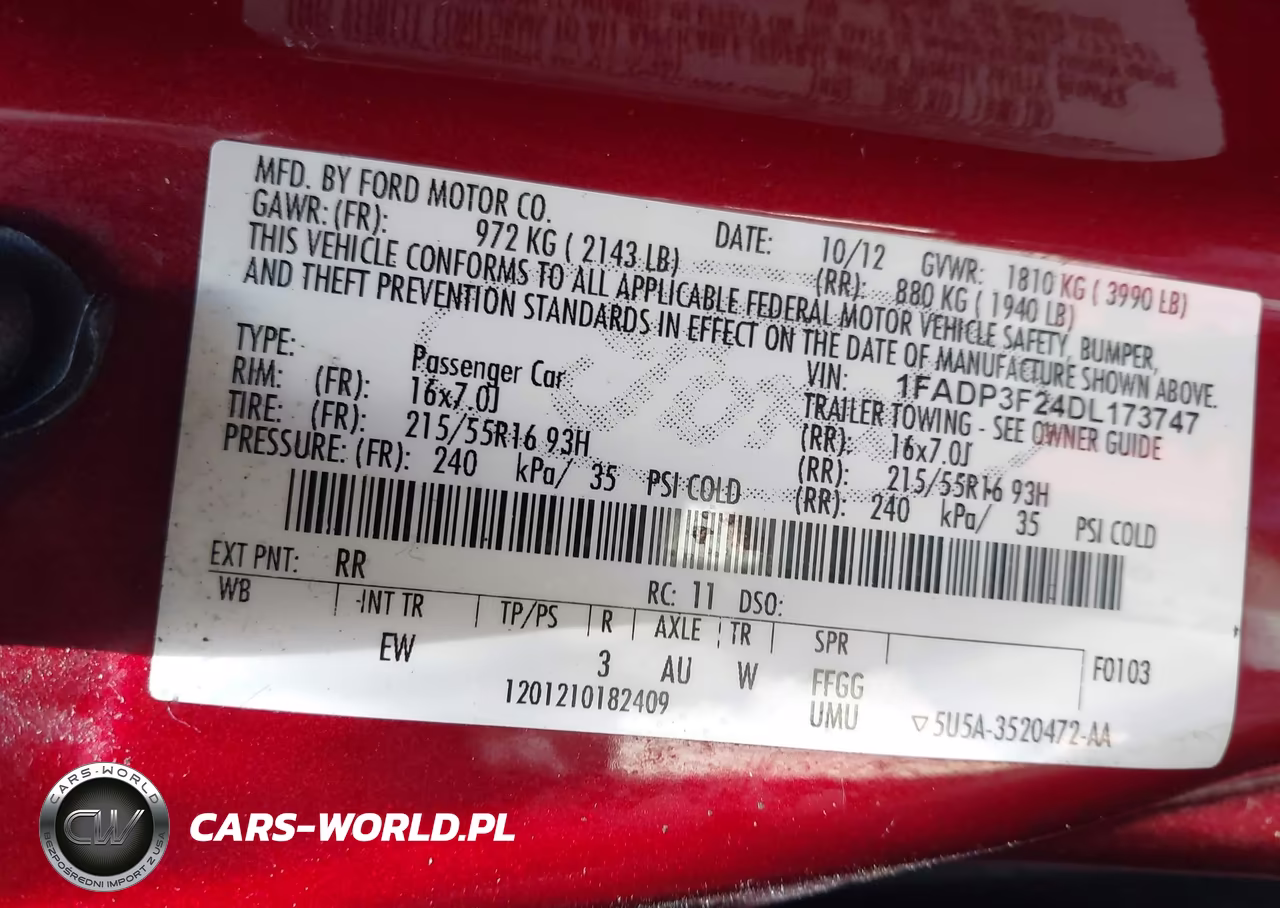 2013 Ford Focus Se VIN:1FADP3F24DL173747 - 9