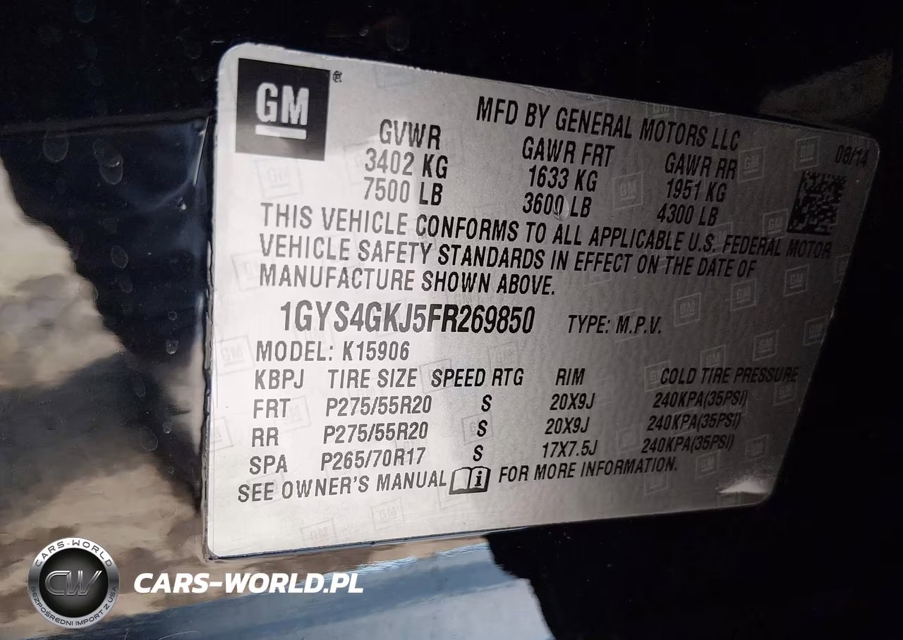 2015 Cadillac Escalade Esv Standard VIN:1GYS4GKJ5FR269850 - 9