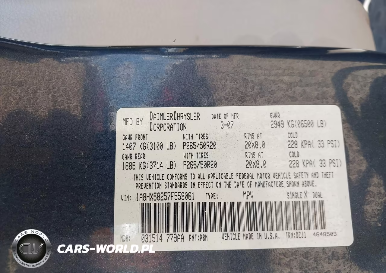 2007 Chrysler Aspen Limited VIN:1A8HX58257F559061 - 9