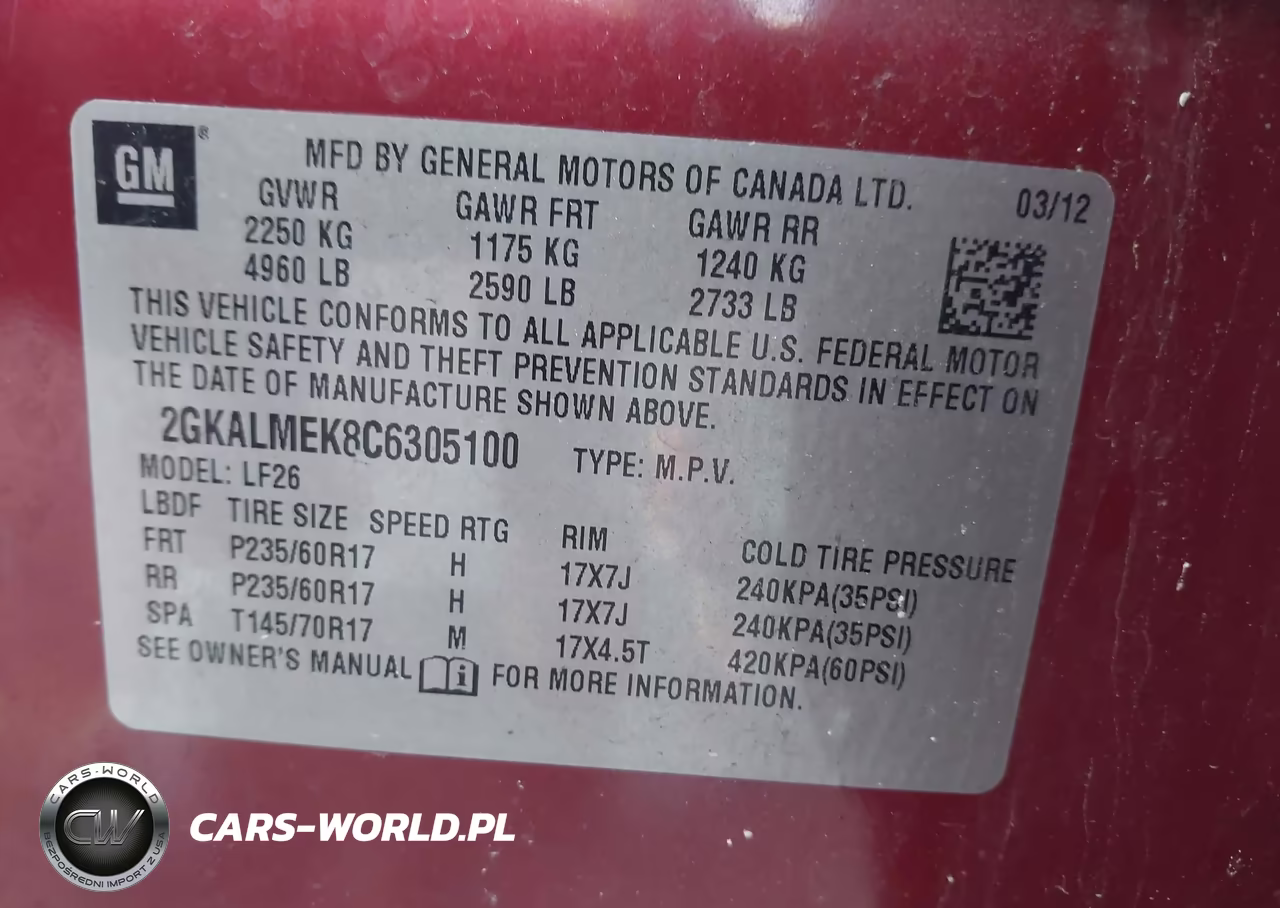 2012 GMC Terrain Sle-1 VIN:2GKALMEK8C6305100 - 9