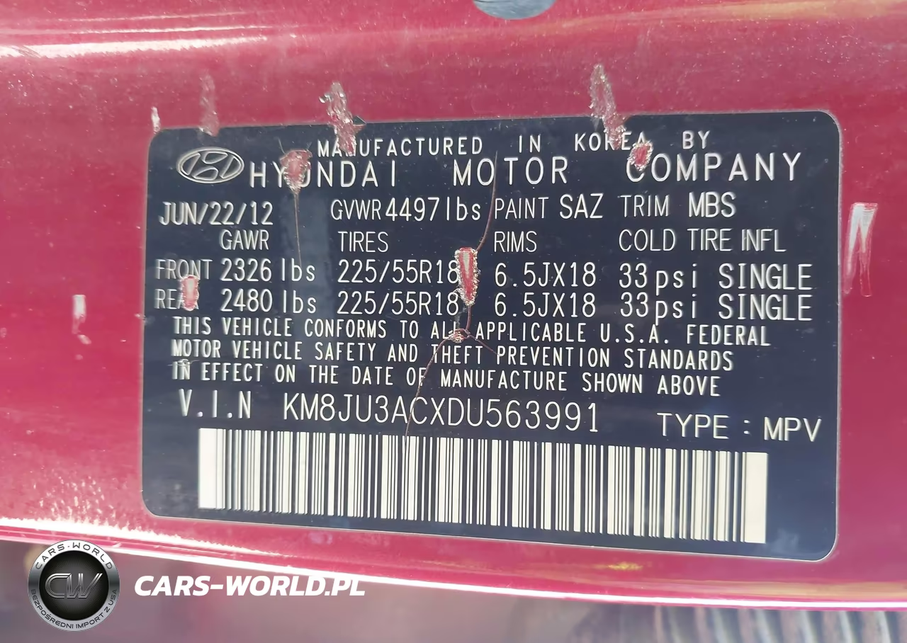 2013 Hyundai Tucson Limited VIN:KM8JU3ACXDU563991 - 9